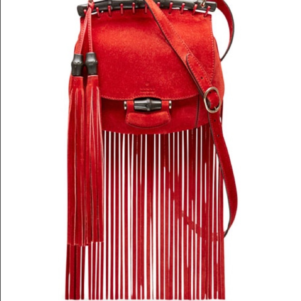 Gucci Red Fringe Crossover Bag